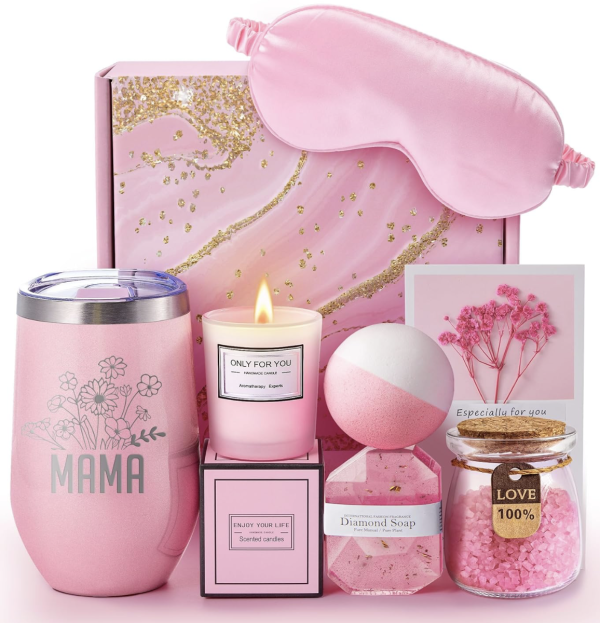Mothers Day Gifts for Mom Grandma, Mom Birthday Christmas Gifts, Thoughtful Gift for Mother in law Step Mom, Best Mother's Day Gifts from Daughter Son Kids, Lavender Mom Spa GiftBasket Set